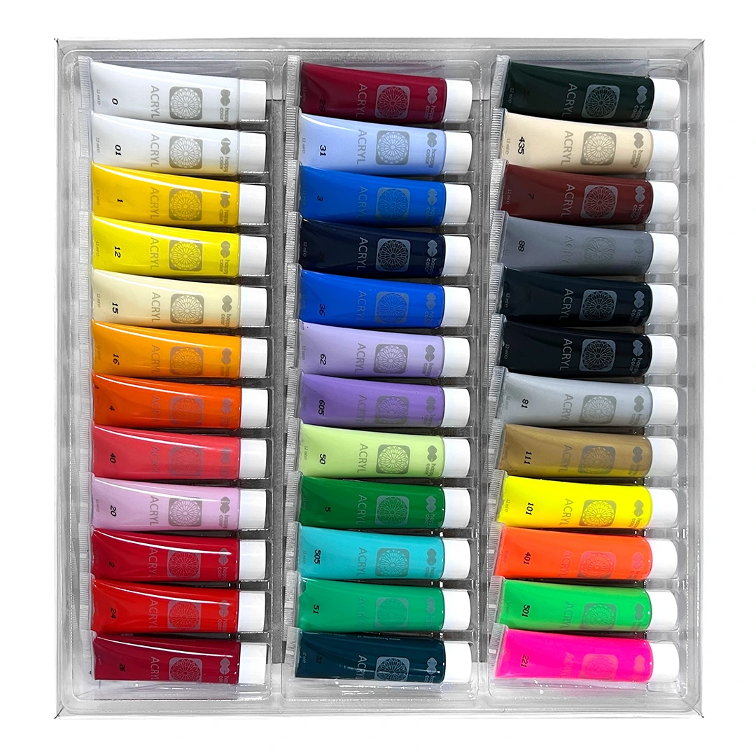 Farba akrylowa, zestaw 36 kolorów, Happy Color - obrazek 2